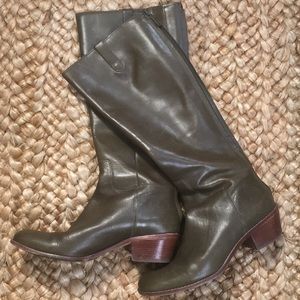 Cole Haan • Green Wesley Tall Leather Riding Boots